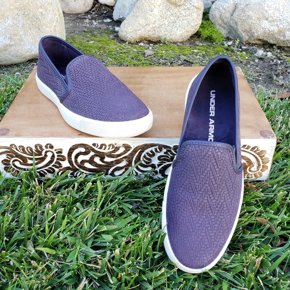 Under Armour Shoes - Under Armour Purple Suede Slip-on Sneakers